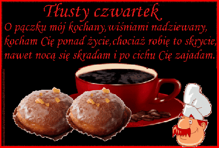 Tłusty czwartek dwa pączki i kawa